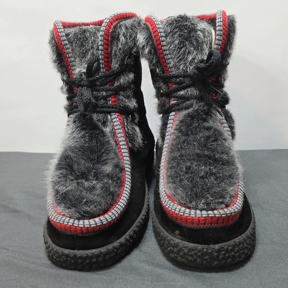 vintage Italian Woodbridge alpine snow boots sz 37 US‎ Size 6 black red grey...